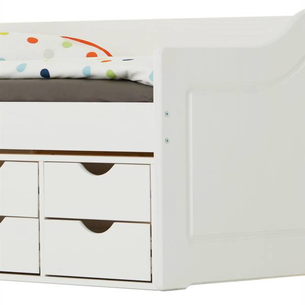 Sofabett SENTA 90x200 cm Weiß - Kiefer - 98 x 63 x 205 cm