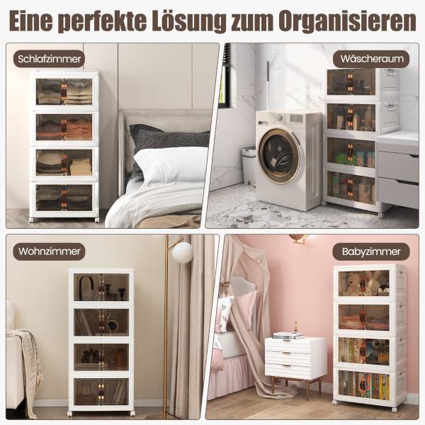 Aufbewahrungsbox JV11934WH Weiß - Kunststoff - 50 x 113 x 32 cm