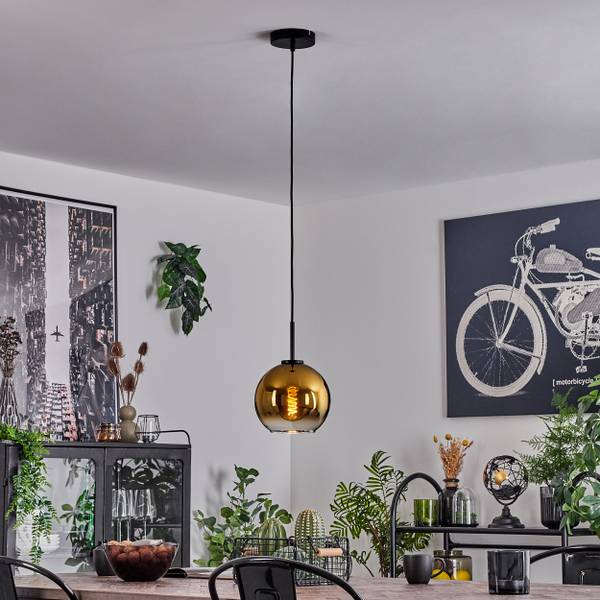 Deckenleuchte Cesaro Gold - Aluminium - Klarglas - 24 x 145 x 24 cm
