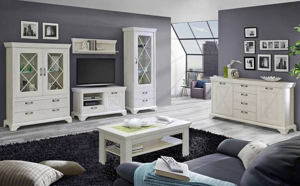 Vitrine Kasimir 5 mit LED Braun - Holzwerkstoff - 78 x 210 x 48 cm