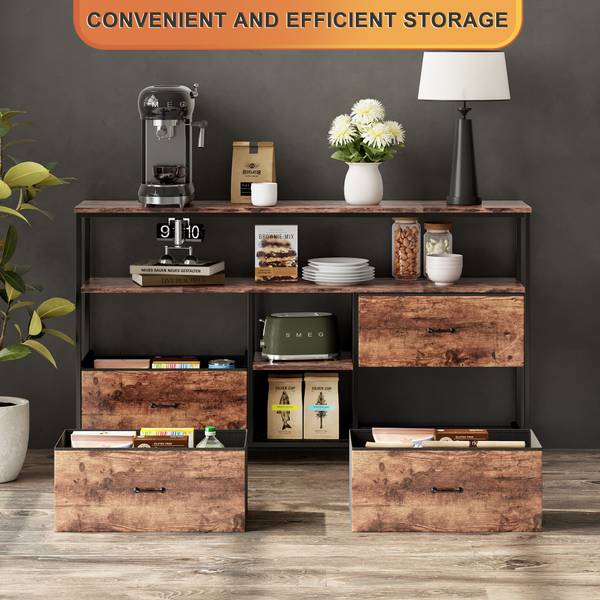 Schrank ADPT-108 Braun - Metall - Massivholz - Textil - 30 x 77 x 108 cm