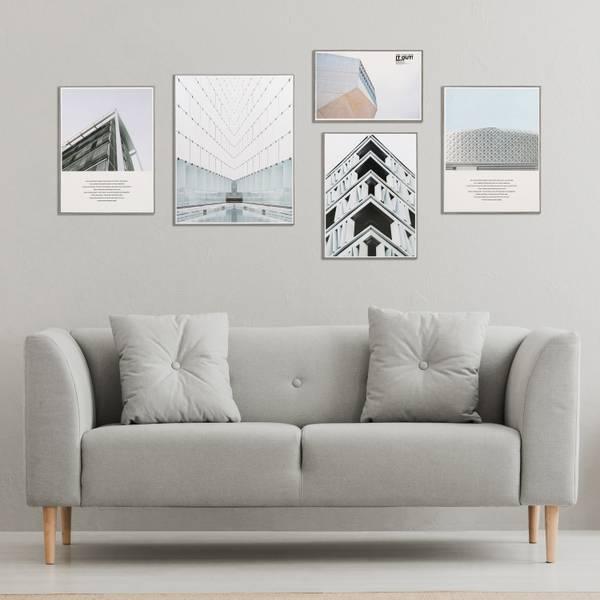 Leinwandbild 5-Tlg.  Architektur Textil - 80 x 60 x 2 cm
