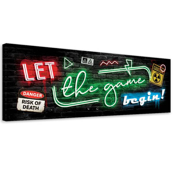 Wandbild schriftzug für spieler neon 150 x 50 cm