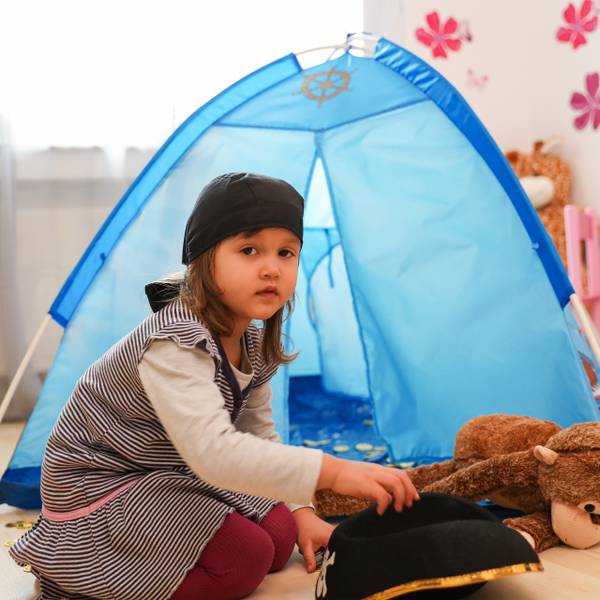 Speeltent piraat in blauw blauw - polyester - 118 x 90 x 115 cm