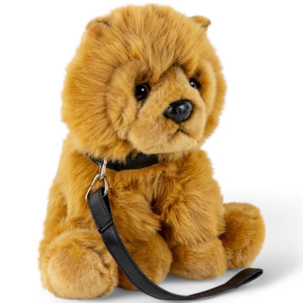 Kuscheltier Chow-Chow mit Leine Braun - Kunstfell - 15 x 25 x 23 cm