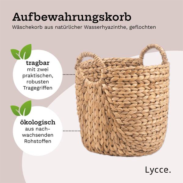 Wäschekorb Sun Beige - Naturfaser - 35 x 35 x 35 cm