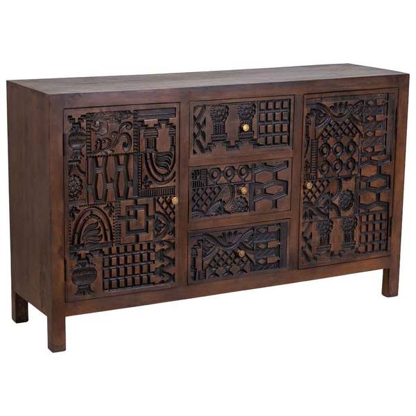 Sideboard Hoshi Braun - Massivholz - 150 x 90 x 40 cm