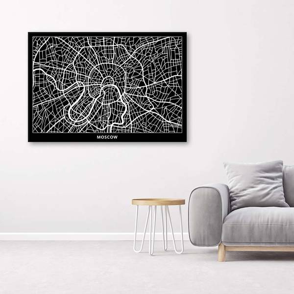 Wandbild Karte 60 x 40 cm