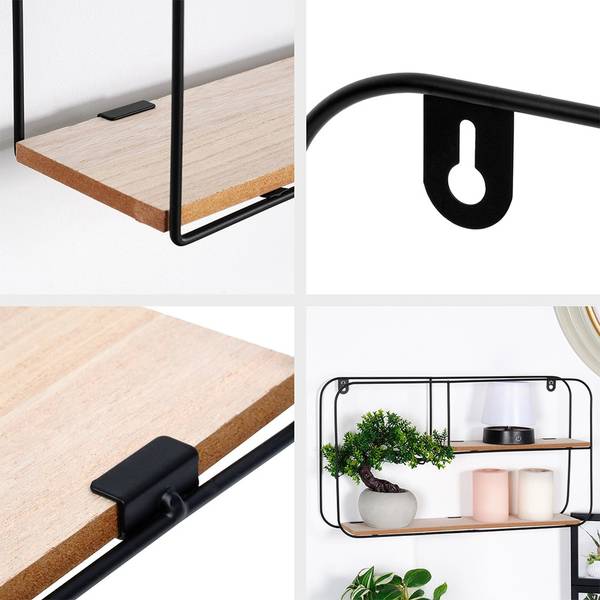 Wandregal 568124 Schwarz - Metall - 11 x 29 x 52 cm