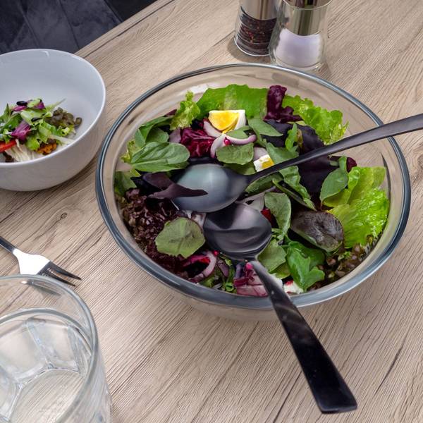 Salatbesteck Sandra (2-teiliges Set) Schwarz - Metall - 6 x 3 x 25 cm