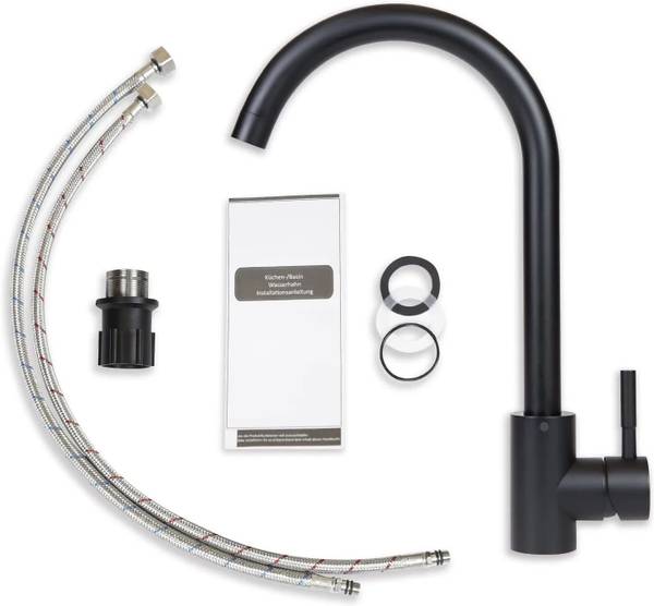 Keukenkraan Susanne zwart - metaal - 6 x 33 x 19 cm