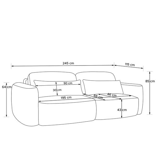 Möbelset ELOSA 2er Set Hellbeige - Bouclé