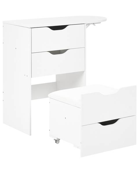 Schminktisch BELOEIL Weiß - Holz teilmassiv - 80 x 118 x 40 cm