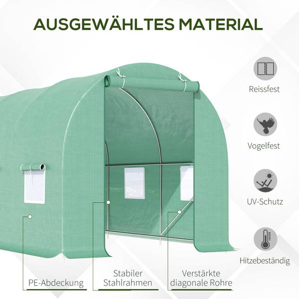 Gewächshaus BB4525 Grün - Metall - 190 x 200 x 445 cm