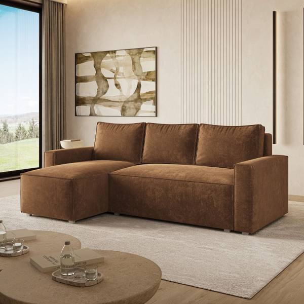 Ecksofa POTARO LM Hellbraun