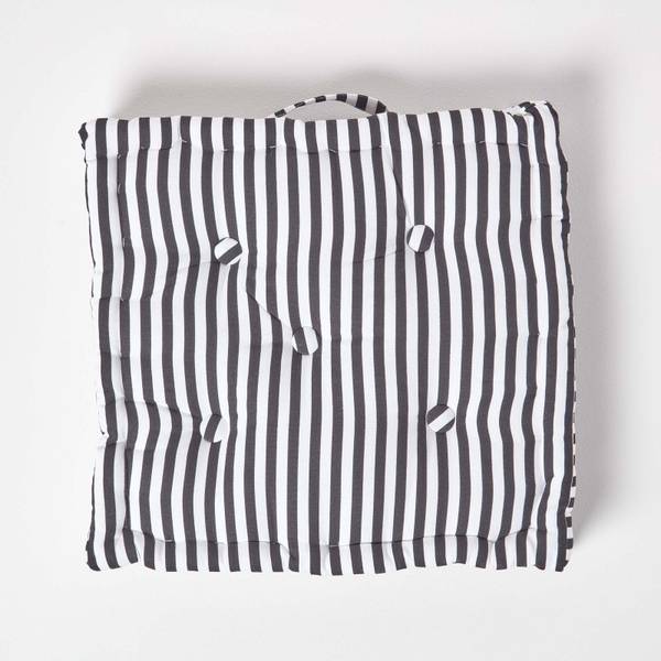 Zitkussen smalle strepen zwart - 40 x 8 x 40 cm