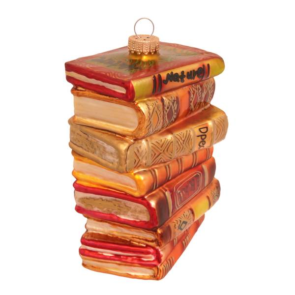 Weihnachtsornament Bücherstapel 1-tlg. Glas - 7 x 12 x 5 cm