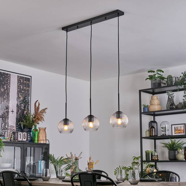 Pendelleuchte Cesaro Aluminium - Klarglas - 15 x 120 x 92 cm