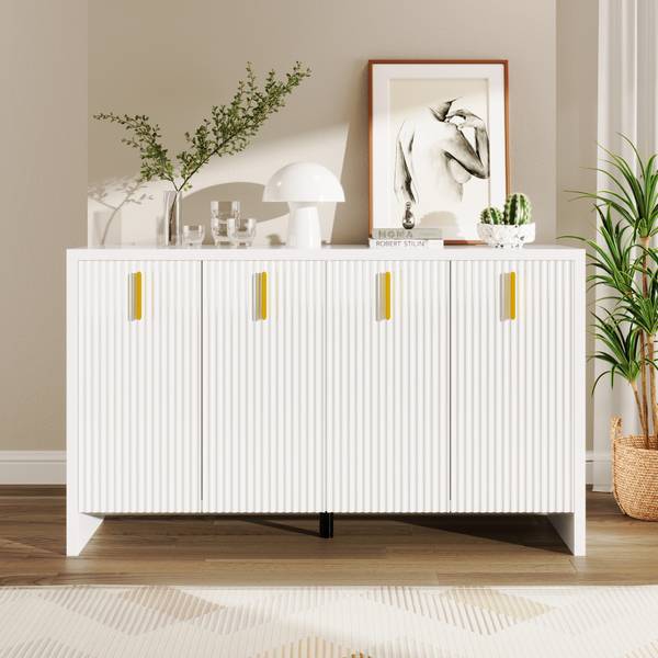 Buffet O3187 Weiß - Holzwerkstoff - 140 x 80 x 38 cm