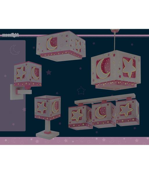 Kinder Deckenleuchte Luna Pink - Kunststoff - 14 x 21 x 50 cm