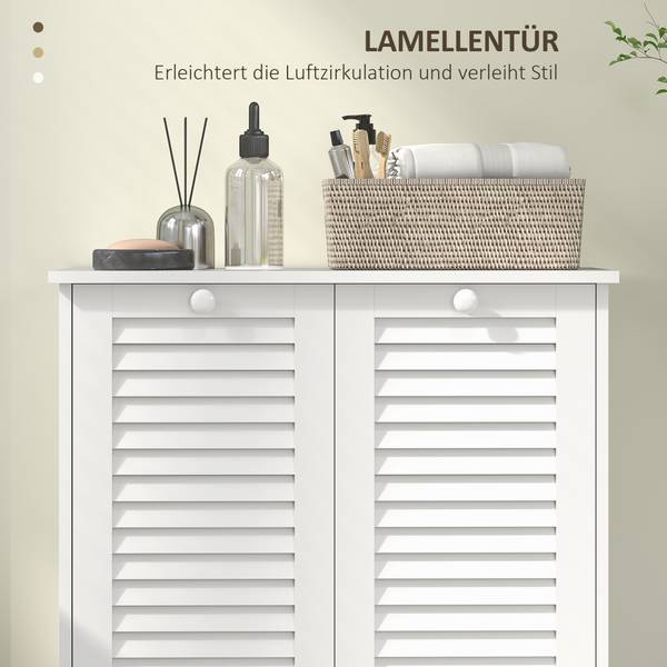 Wäscheschrank 834-797V90WT Weiß - Holzwerkstoff - 38 x 73 x 70 cm