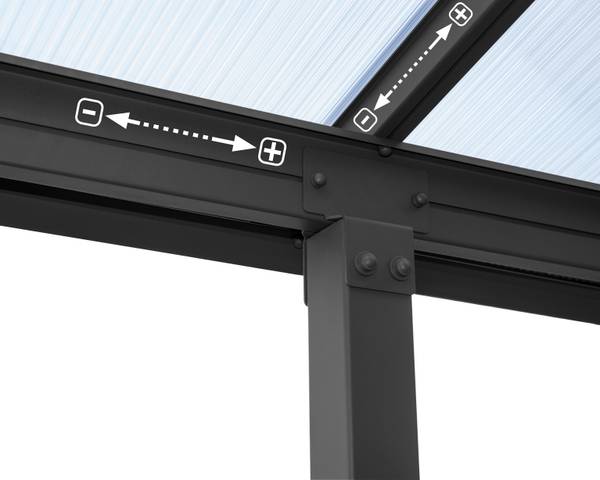Terrassenüberdachung Olympia Grau - Tiefe: 546 cm