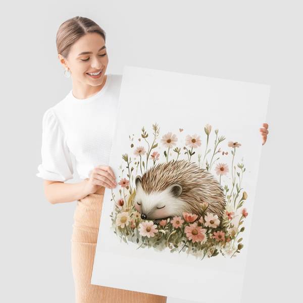 Poster Waldtiere mit Blumen 3er Set 21 x 30 x 30 cm