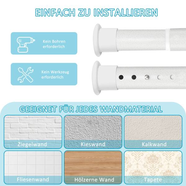 Ausziehbare Duschstange C713-3.1/3.6-W Weiß