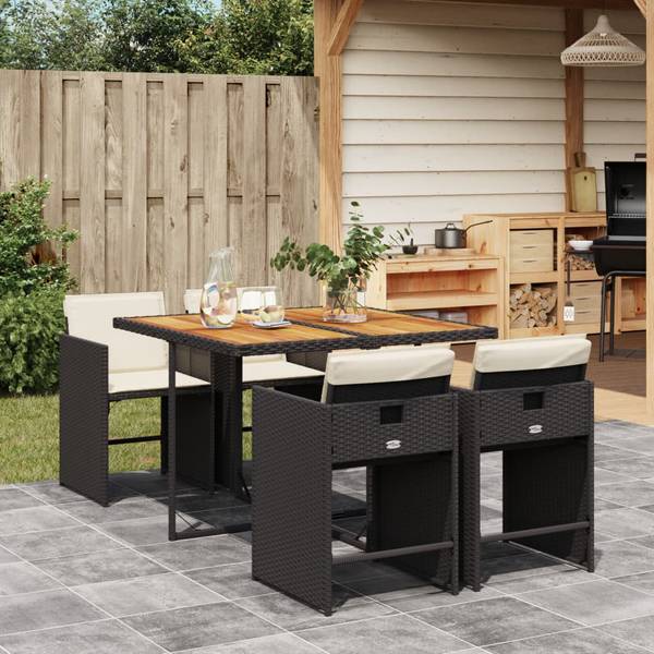 Garten Essgruppe 3043038-6 (5-teilig) Schwarz - Creme