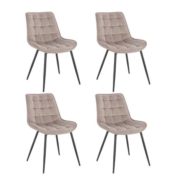 Esszimmerstuhl IKALO - 4er Set Braun - Metall - 52 x 80 x 59 cm