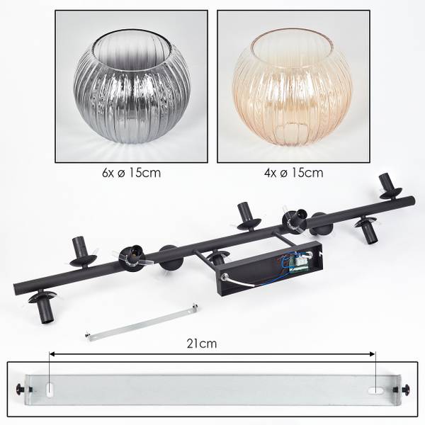 Deckenleuchte Cesaro Grau - Gelb - Metall - 24 x 16 x 110 cm