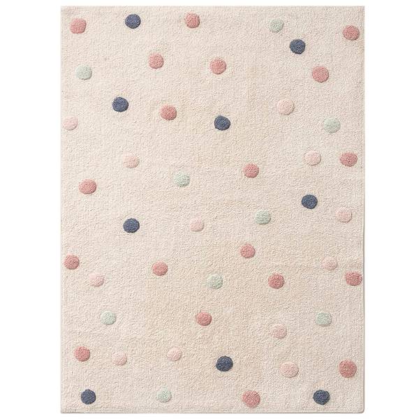 Kinderteppich PUNKTEN Weiß - Textil - 120 x 1 x 170 cm