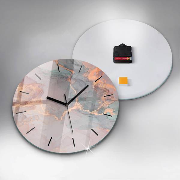 Wanduhr Naturmuster Glas - 30 x 30 x 0 cm