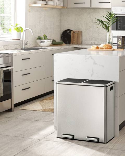 Poubelle Montevideo Bhopal Argenté