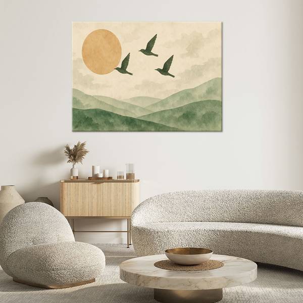 Canvas schilderij Vogels 60 x 40 cm