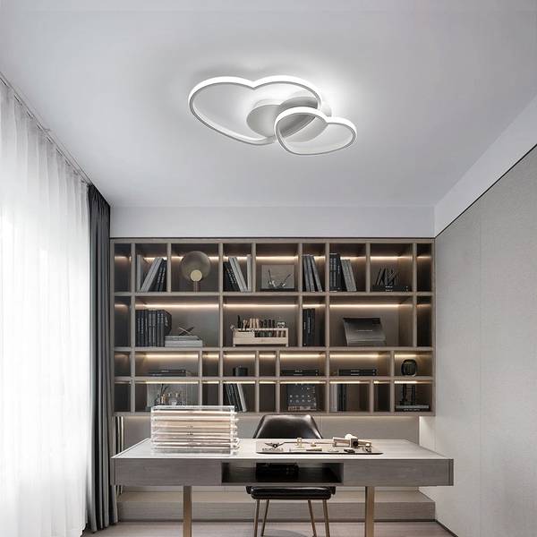 LED-Deckenleuchte Herzförmig A Weiß - Aluminium - Eisen - 33 x 8 x 50 cm