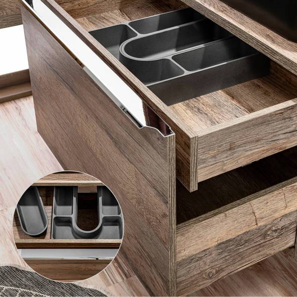 Badmöbel-Set PUEBLA-56-190 5er-Set Braun - Holzwerkstoff - 135 x 200 x 46 cm