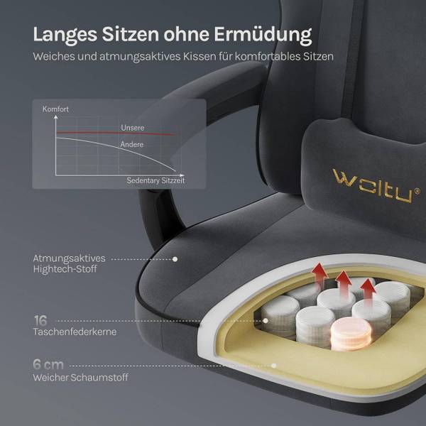 Gaming Stuhl Cornelia Schwarz - Grau