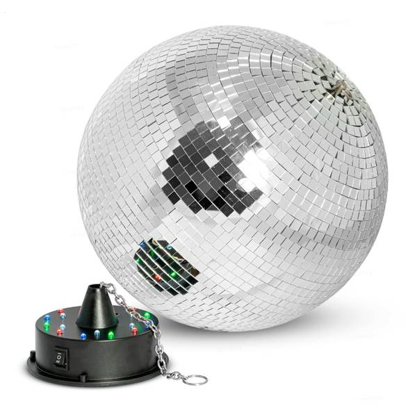 Discokugel mit Motor & Licht 40 x 40 cm