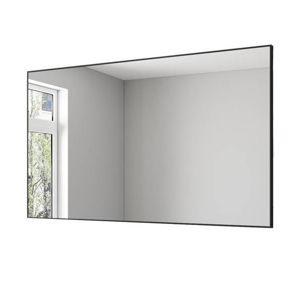 Wandspiegel mit Schwarz Alu- Rahmen 100 x 60 cm