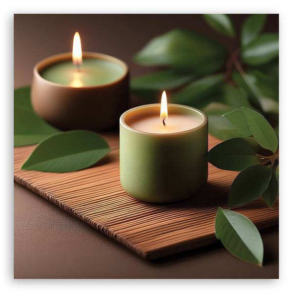Wandbild kerzen zen spa 60 x 60 cm