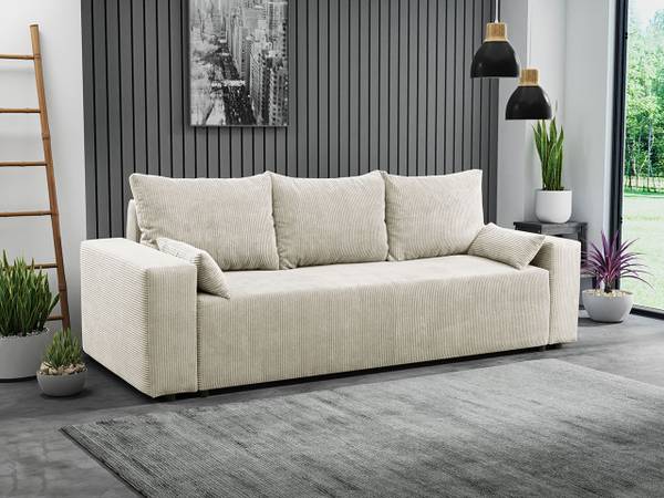 Schlafsofa Livorno Cord Cremeweiß