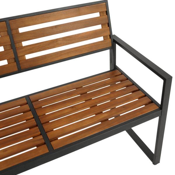 Gartenbank RAGUSA Braun - Grau - Akazie - Stahl - 123 x 88 x 62 cm