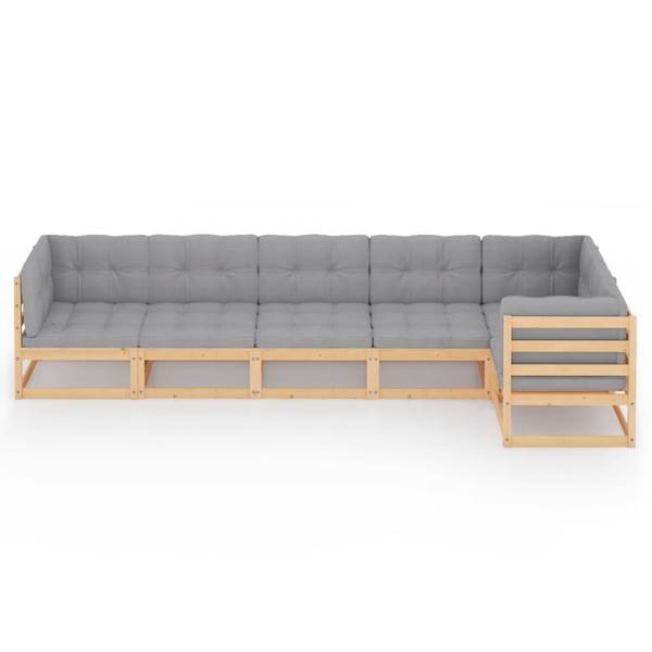 Garten-Lounge-Set 3009931-2 (6-teilig) Braun - Polyester - Kiefer - 70 x 67 x 70 cm