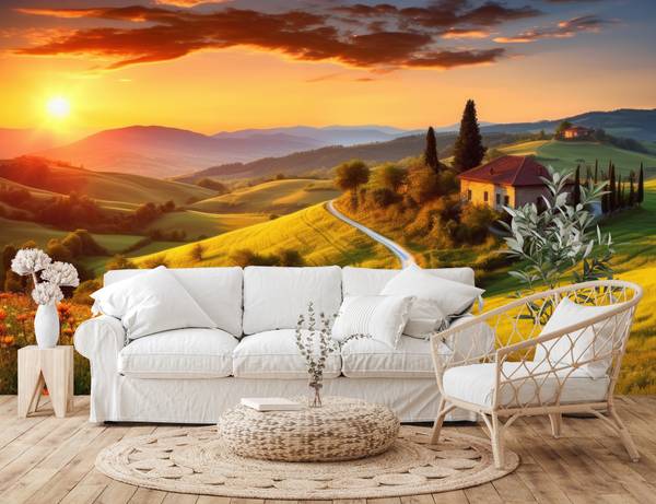 Fototapete LANDSCHAFT Blumen Wiese 3D 520 x 318 x 318 cm
