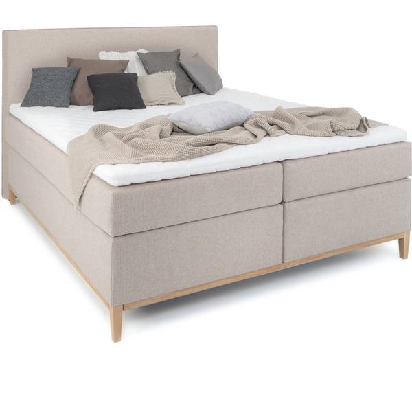 Boxspringbett Motala Beige - Eiche Dekor - Breite: 160 cm