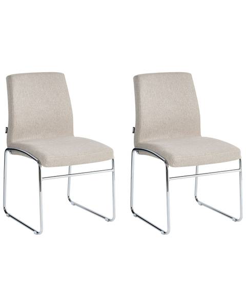 Stuhl LECCO 2-tlg Beige - Silber