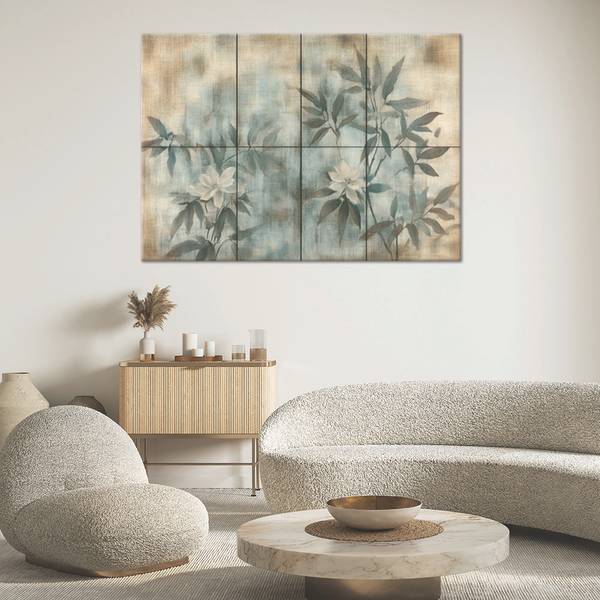 Wandbild pflanzensprossen und blumen 100 x 70 cm