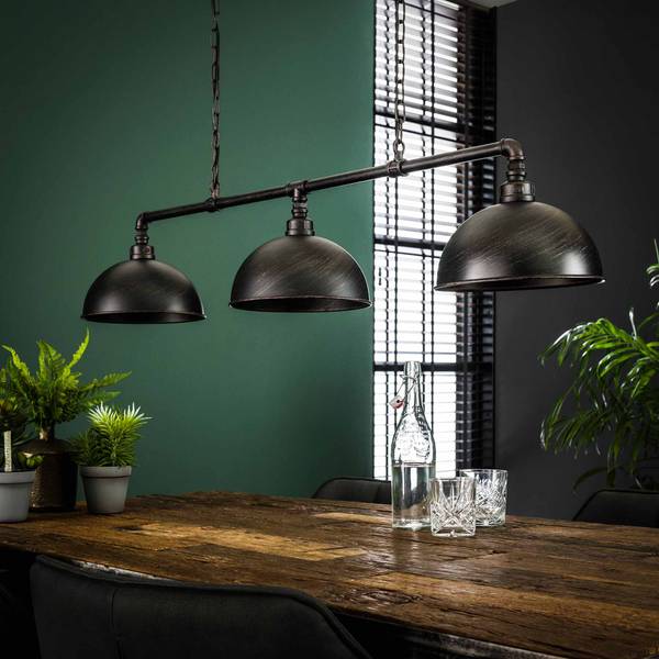Pendelleuchte Industrial Tube 3L Grau - Metall - 25 x 150 x 118 cm