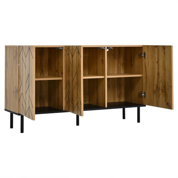 Sideboard Aphrodite Ⅸ Schwarz - Braun - Holzwerkstoff - 35 x 70 x 120 cm